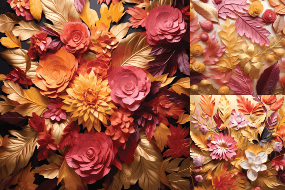 3D Autumn Leaves and Flowers Pattern: Elevating Your Creative Projects