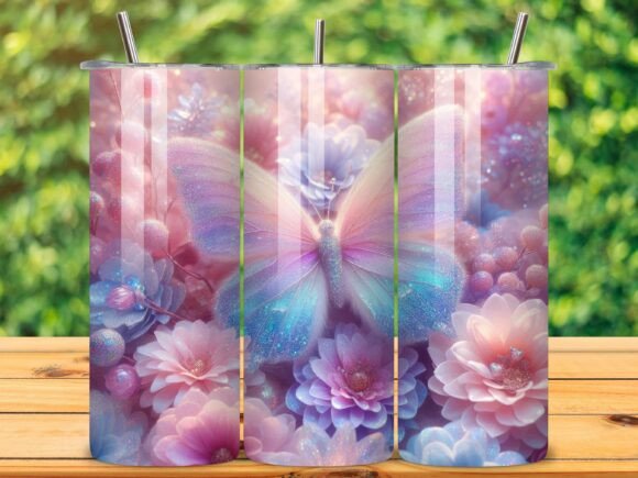 3D Butterfly Floral Tumbler Wrap V.2: Elevating Your Custom Drinkware Business