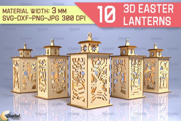 3D Easter Lantern Laser Cut Bundle