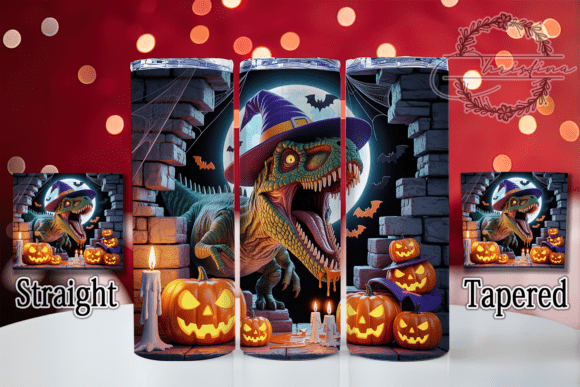 3D Halloween T-Rex Dinosaur Tumbler Design