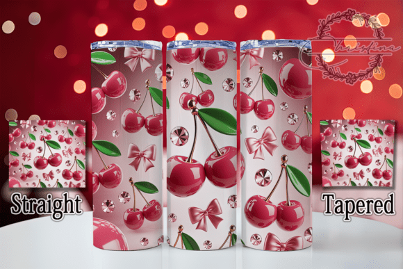 3D Pink Cherry Bow Tumbler Design Guide
