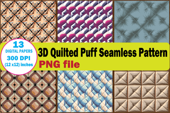 3D Quilted Puff Seamless Pattern for Creative Projects