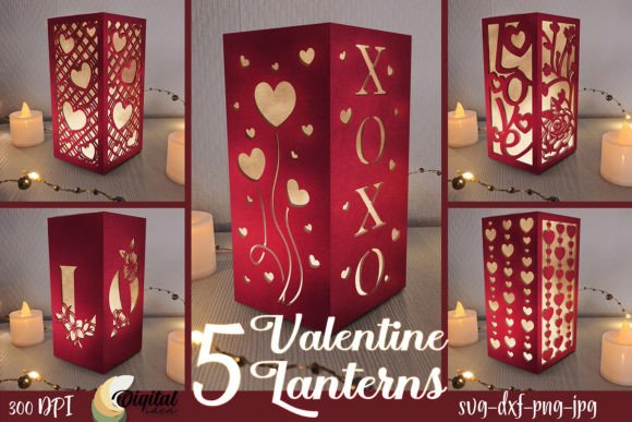 3D Valentine Lantern Laser Cut Bundle for Creators