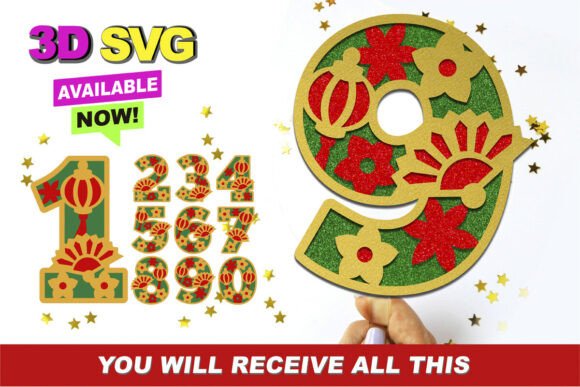 Chinese Numbers 3D SVG: The Ultimate Digital Asset for Custom Cake Toppers, Apparel, and Event Decor