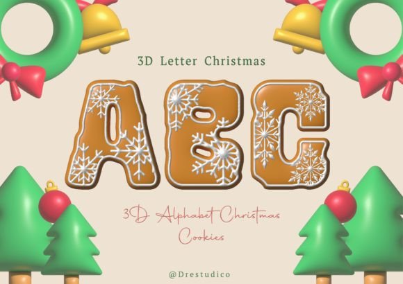 Christmas 3D Font Gingerbread Snowflake: The Ultimate Digital Asset for Festive Designers