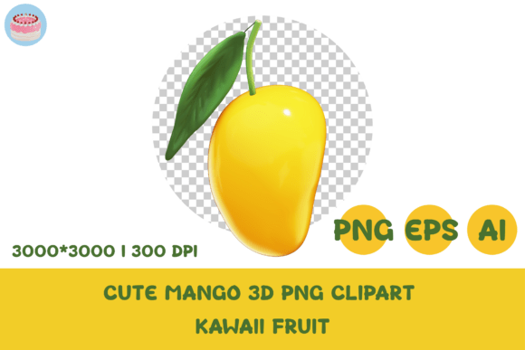 Cute Mango 3D PNG Clipart: The Ultimate Kawaii Asset for Creative Projects