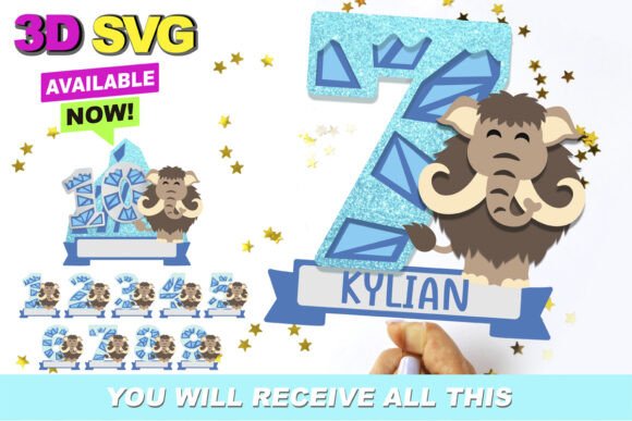 Ice Age Numbers Topper 3D SVG