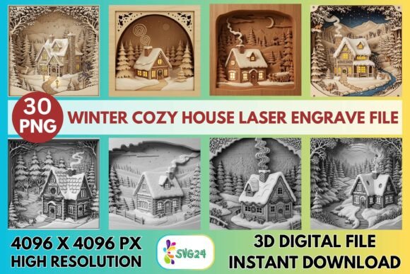 Mastering the Art of Winter Craftsmanship: A Deep Dive into the 3D Winter Cozy House Laser Engrave File