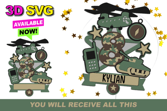 Military Army Topper 3D SVG for Creators