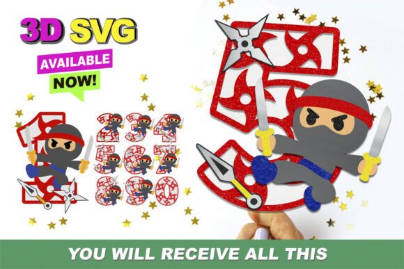 Ninja Numbers 3D SVG: Elevating Digital Crafting for Modern Creators