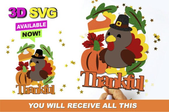 Thanksgiving Topper 3D SVG: Elevate Your Holiday Design Workflow