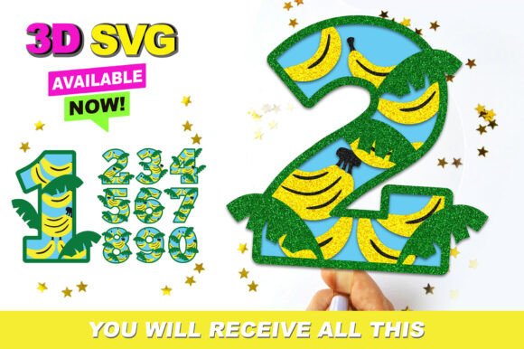 Transforming Events with Banana Numbers Topper 3D SVG