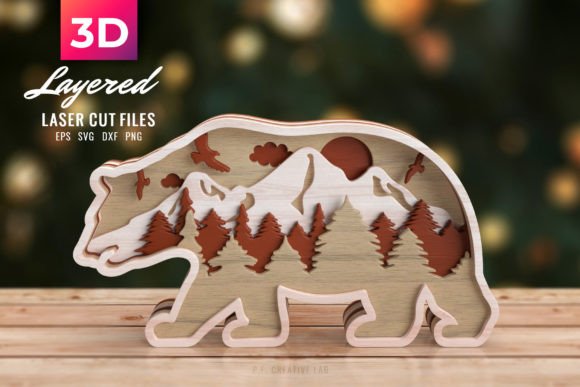 Unlocking Creativity with 3D Bear SVG Animal Layered Clipart for Laser Cutting and Crafts